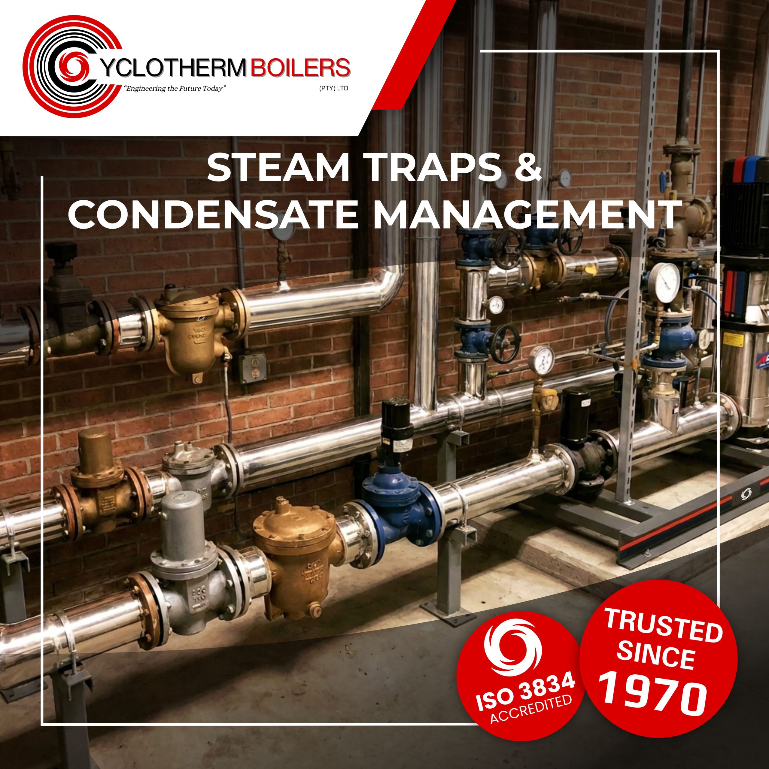 Hot gases travel through tubes. Water surrounds the tubes. Result: stable, efficient steam.